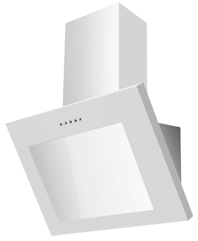 PKM Kopffreihaube S28-60 BWPY - 60cm, weiß, Glas, LED, Dunstabzugshaube Image