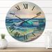 Designart 'Seascape With Sunlight Catching A Wave' Nautical & Coastal Wood Wall Clock