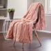 Chanasya Embossed Faux Fur Throw Blanket With Reversible Sherpa