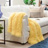 Chanasya Longfur Shaggy Faux Fur Throw Blanket With Reversible Sherpa