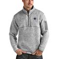 Men's Antigua Heathered Gray Dallas Cowboys Fortune Quarter-Zip Pullover Jacket