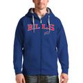 Men's Antigua Royal Buffalo Bills Wordmark Victory Full-Zip Hoodie