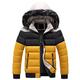 RYTEJFES Men's Winter Jacket with Fur Quilted Jacket Warm Transition Jacket Winter Jacket Long Sleeve Winter Coat Lined Cotton with Hood Large Sizes Bubble Down Jacket Thermal Jacket, yellow, XXXXXL