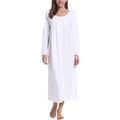 Joyaria Womens Summer Full Length Cotton Victorian Long Nightgown(White,Medium)