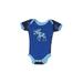 Little Blue House Heritage Short Sleeve Onesie: Blue Solid Bottoms - Size 3-6 Month