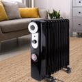 Cliselda 2500W Oil Filled Radiator Free Standing with 24 Hour Timer, Oil Heaters for Home Low Energy Portable Electric Radiator–11 Fins, Adjustable Thermostat with 3 Heat Settings, Safe Power, Black