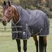 SmartPak Deluxe High Neck Turnout Blanket with Earth Friendly Fabric - 78 - Medium (220g) - Black w/ Grey Trim & White Piping - Smartpak