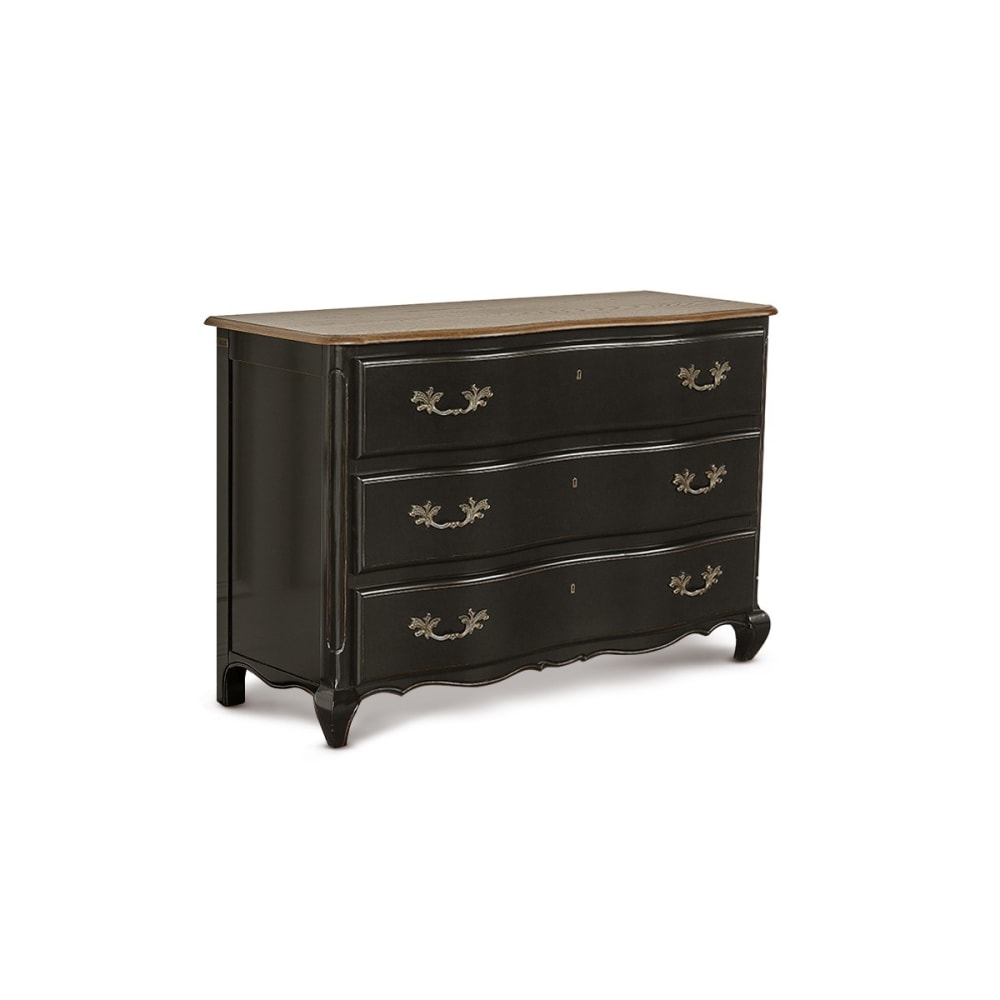 Commode 3 tiroirs plateau en chêne noire