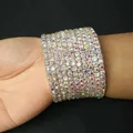 Bracelet jonc biscuits pour femme bracelets indiens plaqués argent et or métal de document