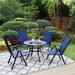 Sophia & William Patio 5 Pieces Dining Set, 4 x Reclining Folding Sling Dining Chairs and 1 x Table with an Umbrella Hole