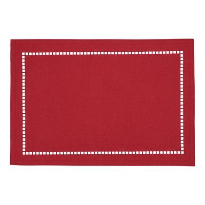 Table Placemats With Laser-Cut Hemstitch Design (Set of 4)