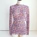 Free People Tops | Free People Movement Blissed Out Top Womens Xs Floral Long Sleeve Pink Combo New | Color: Pink | Size: Xs
