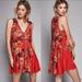 Free People Dresses | Free People Backyard Party Floral Tunic Dress In Red, Extra Small, Xs | Color: Orange/Red | Size: Xs