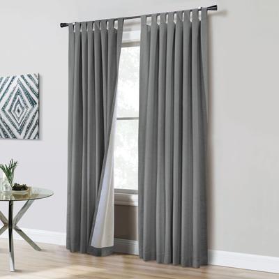 Wide Width Ventura Blackout Tab Top Window Curtain Panel Pair by Commonwealth Home Fashions in Dark Grey (Size 52