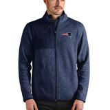 Men's Antigua Heathered Navy New England Patriots Fortune Full-Zip Jacket