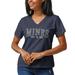 Women's League Collegiate Wear Heathered Navy Colorado School of Mines Orediggers Intramural Boyfriend V-Neck T-Shirt