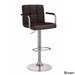 Mid Century Modern Adjustable Square Stitched Upholstered Swivel Stool