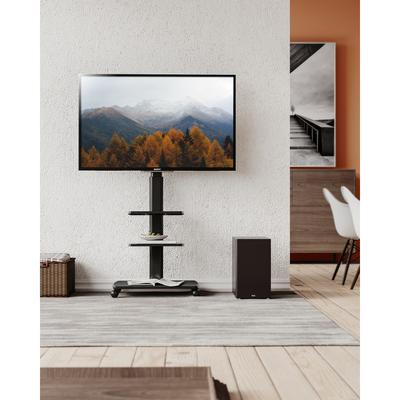 FITUEYES Mobile TV Stand with Wheels, Tall TV Floor Stand Cart with Mount for 32 to 70 Inch Flat Screen TVs, Home Office