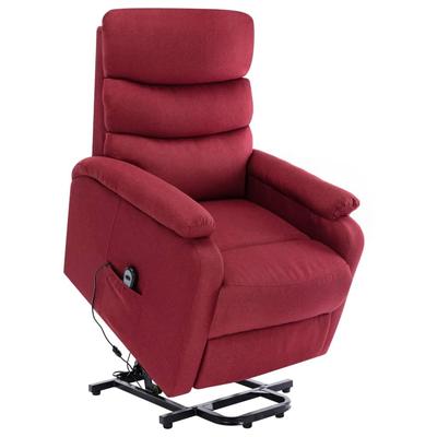 vidaXL Power Lift Massage Recliner Wine Red Fabric - 28.7" x 35.6" x 40.4"