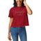 Women's League Collegiate Wear Cherry Temple Owls Script Clothesline Cropped T-Shirt