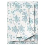 Cotton Flannel Print Sheet Set by BrylaneHome in Soft Blue Snowflake (Size FULL)