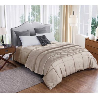 2pc Velvet Blanket & Down Alternative Comforter Set, Tan by St. James Home in Tan (Size FL/QUE)