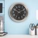 La Crosse Technology 11" Silent Sweeping Metal Quartz Wall Clock Plastic/Metal in Brown | 11 H x 11 W x 1.77 D in | Wayfair 20802