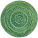 Green 120 x 0.25 in Indoor Area Rug - Bay Isle Home™ Round Tiffany Handmade Flatweave Cotton Area Rug Cotton | 120 W x 0.25 D in | Wayfair