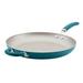 Rachael Ray Create Delicious Aluminum Nonstick Frying Pan w/ Helper Handle, 14.5-inch, Teal Shimmer Non Stick/Aluminum in Green/Blue | Wayfair