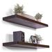 Wade Logan® Ashlay Floating Shelves Set Of 2 Wood in Brown | 1.6 H x 60 W x 8 D in | Wayfair F1575DB377384C17B8E1687D54AB1D27