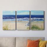 Rosecliff Heights Beach Life II- Premium Gallery Wrapped Canvas - Ready To Hang Canvas in Black/Blue/Green | 48 H x 96 W x 1 D in | Wayfair