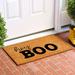 The Holiday Aisle® Leadore Hey Boo Non-Slip Indoor & Outdoor Door Mat Coir | 29.36 H x 17.24 W x 0.6 D in | Wayfair