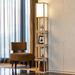 Latitude Run® 72" Column Floor Lamp w/ Shelves & 3 Drawers Manufactured Wood in White | 72 H x 11.5 W x 10.25 D in | Wayfair