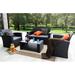 Bay Isle Home™ Reordan 4 Piece Rattan Sofa Seating Group w/ Cushions Synthetic Wicker/All - Weather Wicker/Wicker/Rattan in Black | Outdoor Furniture | Wayfair