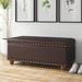 Lark Manor™ Aleynna Faux Leather Flip Top Storage Bench Faux Leather/Wood/Upholstered/Leather in Brown | 18 H x 40 W x 18 D in | Wayfair