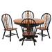 Canora Grey Ashelman 5 - Piece Butterfly Leaf Solid Oak Dining Set Wood in Black/Brown | Wayfair 379A385714B34A00A522A7D796CF1641