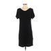 Adrienne Vittadini Casual Dress - Shift: Black Solid Dresses - Women's Size X-Small