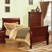 Louis Philippe III Wood Full Bed Sleigh Bed with Headboard and Footboard in Cherry