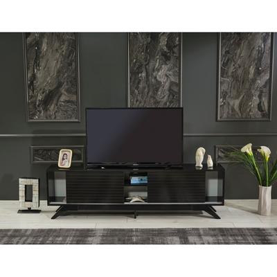 Lux 2 Sliding Door Cabinet 2 Shelves TV Stand for TVs up to 80"