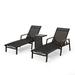 Oxton Outdoor Aluminum Chaise Lounge Set with C-Shaped End Table by Christopher Knight Home