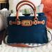 Michael Kors Bags | Michael Kors Corduroy Handbag Purse Blue Canvas Satchel | Color: Blue/Brown | Size: 14"L X 5"W X 11"H