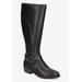 Women's Luella Plus Wide Calf Boots by Easy Street in Black (Size 8 1/2 M)