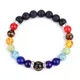 Diffuseur 7 Bracelets Chakra hommes femmes pierre de lave naturelle cristal guérison l'anxiété