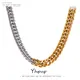 Yhpup – collier chaîne en acier inoxydable 316L minimaliste Texture métallique plaqué PVD 18 K