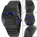 Montre LED Personnalisée pour Homme Cadran Unique Acier Inoxydable Noir Électronique