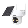 JideTech WLAN Überwachungskamera Aussen Solar Akku 2MP PTZ 355°/100° Infrarot Nachtsicht 20M Duale Kabellos Antenne 2.4GHz WiFi 2-Wege-Audio PIR Bewegungssensor Micro-SD-Kartenslot IP66 Wasserdicht