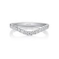 Moissanite Wedding Band 0.39ct D Color VVS1 Lab Created Diamond Half Eternity Curved Wedding Band 18K White Gold Plated 925 Sterling Silver Wedding Rings Stackable Ring for Women, Gemstone, Moissanite