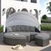 Stopover Outdoor Patio Sunbrella Daybed by Modway Metal/Sunbrella® Fabric Included in Gray | 70 H x 86.5 W x 86.5 D in | Wayfair EEI-1986-CHC-GRY
