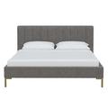 Wade Logan® Halpin Low Profile Platform Bed Upholstered/Polyester in Gray | 37 H x 78 W x 94 D in | Wayfair 3FAFFD40C4C547D29CB802AB96BA8A69