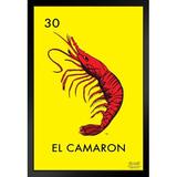 Trinx 30 El Camaron Shrimp Loteria Card Mexican Bingo Lottery Black Wood Framed Art Poster 14X20 Paper | 20 H x 14 W x 1.5 D in | Wayfair